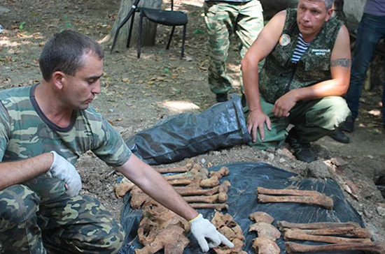 Поисковики обнаружили останки трёх советских воинов времён ВОВ на Кубани