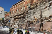 В центре Москвы обрушились строительные леса