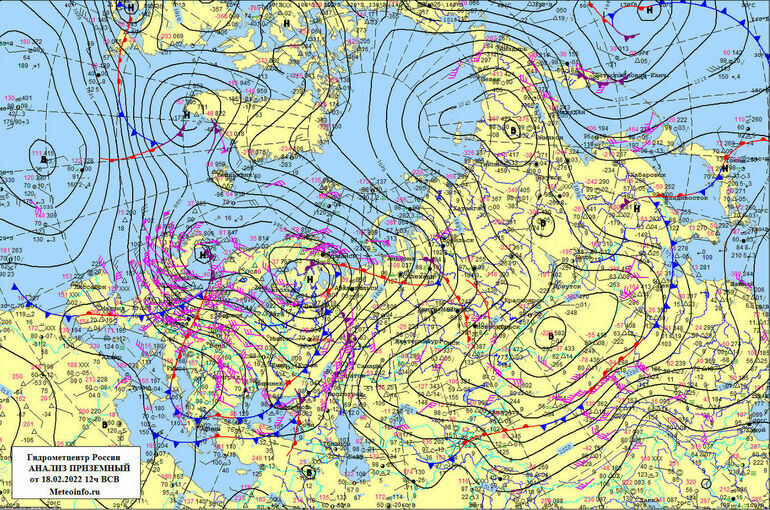 19 февраля отмечается День рождения синоптической карты