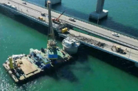 Работы по восстановлению Крымского моста ведут круглосуточно