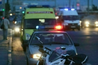 Машина загорелась на МКАД после аварии