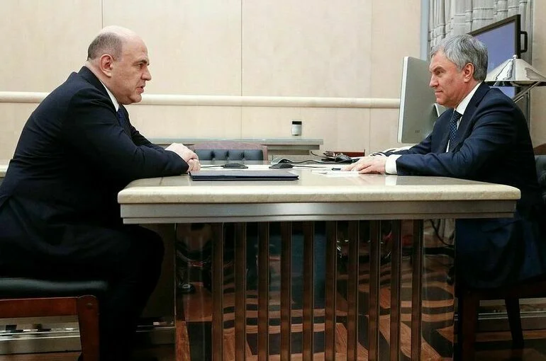 Володин встретился с Мишустиным перед отчетом кабмина в Госдуме