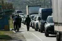 Пробка на Крымский мост со стороны полуострова выросла почти вдвое