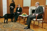 Путин извинился перед Меркель за появление лабрадора Конни в 2007 году