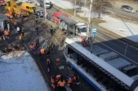 При столкновении двух трамваев в Москве пострадали 17 человек