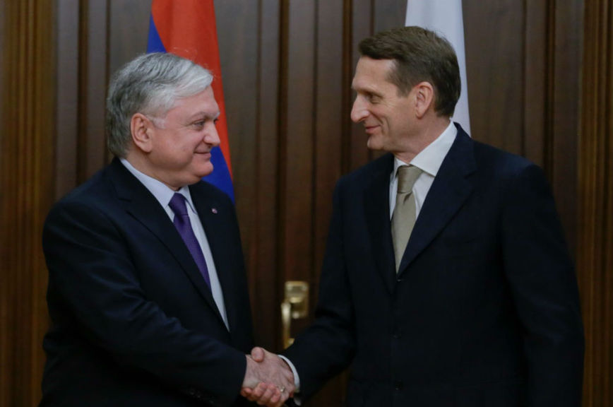 Сергей Нарышкин: Высокий уровень доверия сегодня определяет отношения Армении и России
