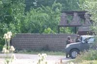 Грузинский блок-пост возле селения Дици на границе с Южной Осетией