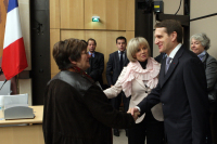 Перед заседанием Комиссиии французского парламента по иностранным делам - слева от С.Нарышкина её председатель Элизабет Гигу