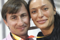 Тренер, Заслуженный Мастер Спорта России, чемпион мира Михаил Мартынов со своей воспитанницей Яной Костенко