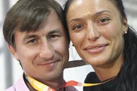 Тренер, Заслуженный Мастер Спорта России, чемпион мира Михаил Мартынов со своей воспитанницей Яной Костенко