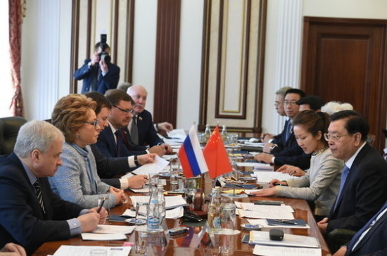 Валентина Матвиенко дала высокую оценку сотрудничеству России и Китая 