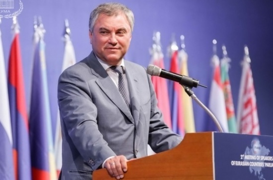 Вячеслав Володин предложил гармонизировать антитеррористическое законодательство стран Евразии