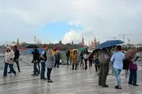 Со смотровой площадки парка открывается изумительный вид на московский Кремль.