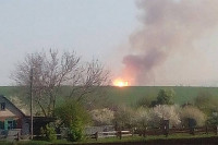 Пожар на военном складе под Харьковом охватил 35 гектаров