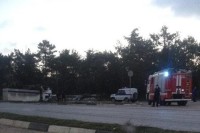 На трассе под Севастополем перевернулся полицейский грузовик