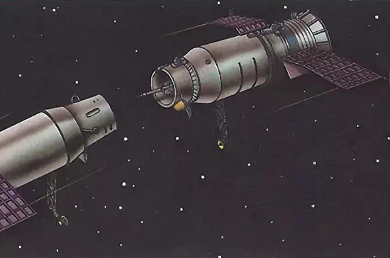 Первая в мире автоматическая стыковка кораблей в космосе