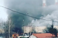 В Москве произошёл крупный пожар на складе газового оборудования
