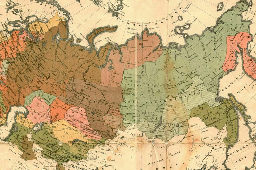 Карта Российской Империи, 1914 год