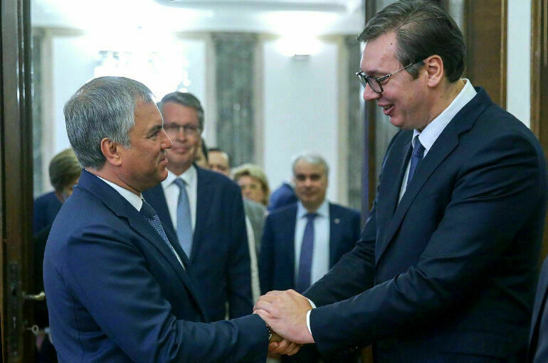 Володин поздравил Вучича с победой на президентских выборах