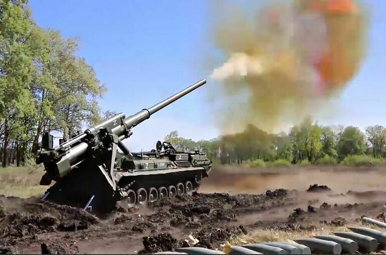 Минобороны показало кадры уничтожения огневых позиций ВСУ установками «Пион»