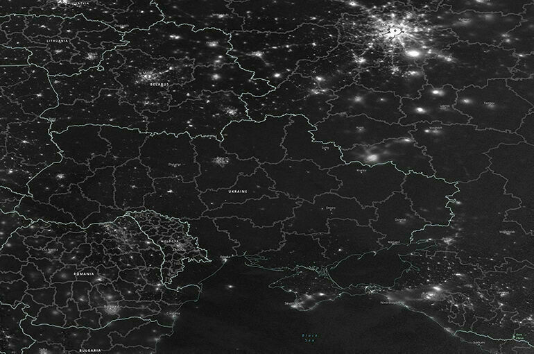 NASA опубликовало спутниковый снимок оставшейся без света Украины