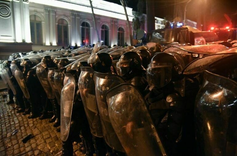В Тбилиси в ходе акции протеста у здания парламента задержали 66 человек