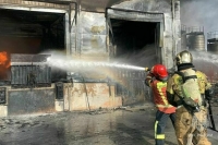 При пожаре под Екатеринбургом обрушилось здание