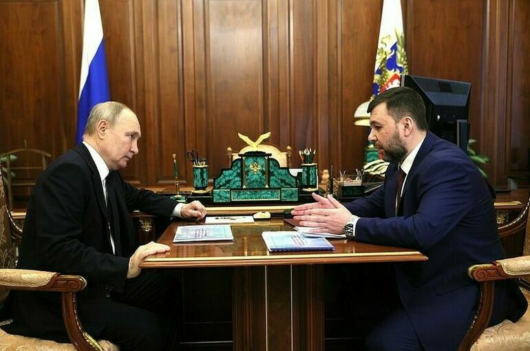 Путин проводит встречу в Кремле с Пушилиным