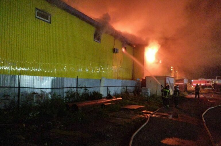В Нахабине потушили пожар на строительном рынке