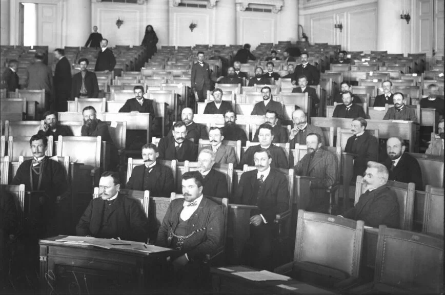 Депутаты первой Госдумы в зале заседаний, 1906 год.