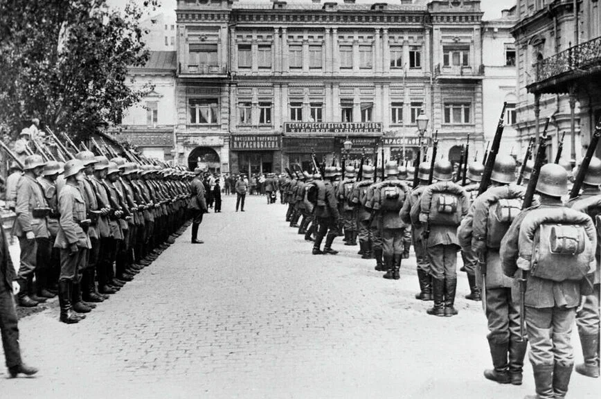 Немецкие интервенты в Киеве, 1918 год.