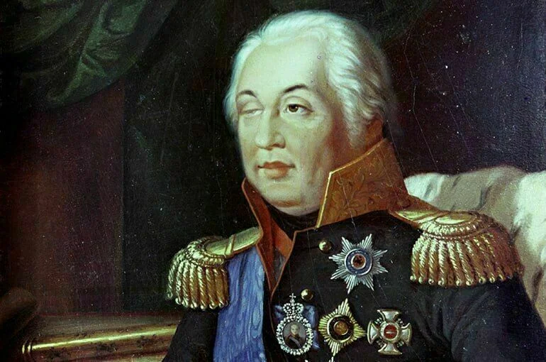 Репродукция портрета М.И. Кутузова (1745 - 1813) художника Михаила Ивановича Теребенева (1795 - 1866). Холст, масло. Государственный литературный музей.