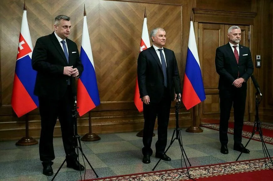 Вячеслав Володин и заместители Председателя Национального совета Словацкой Республики Андрей Данко и Тибор Гашпар.