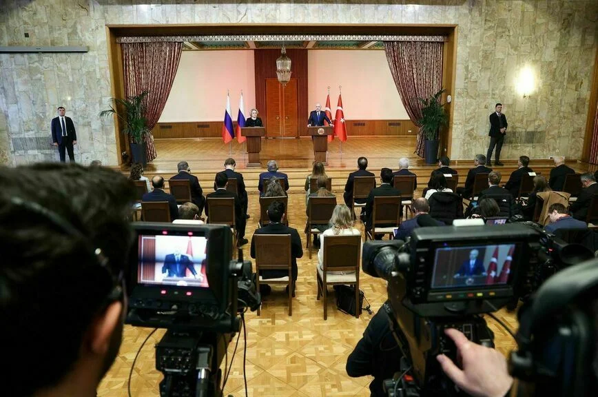Заявление глав делегаций для СМИ по итогам встречи председателя Совета Федерации Валентины Матвиенко с  председателем Великого национального собрания Турции Нуманом Куртулмушем.