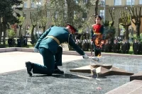 Торжественная церемония зажжения Вечного огня на Аллее героев в Волгограде. Автор: пресс-служба Госдумы