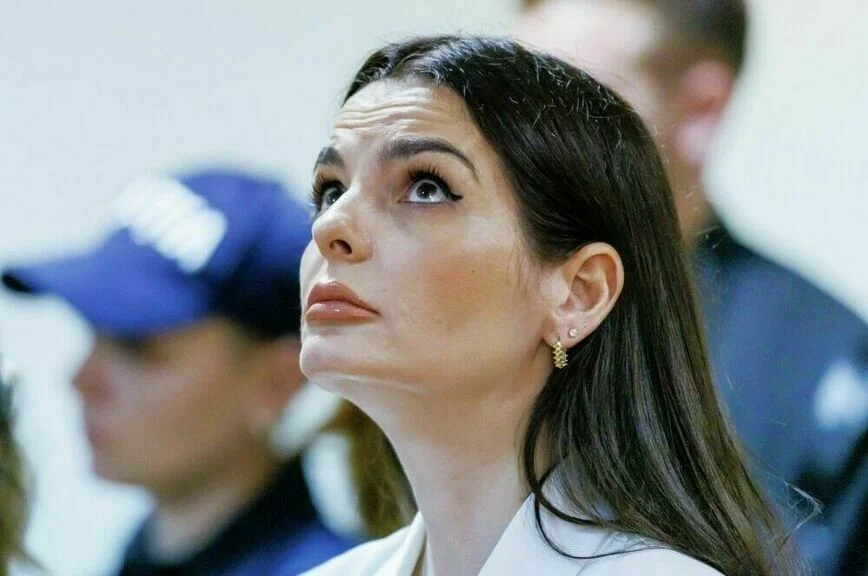 Евгения Гуцул во время оглашения приговора по ее делу в районном суде Кишинева.
