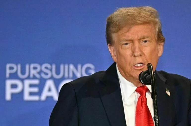 Дональд Трамп во время пресс-конференции по итогам переговоров в Анкоридже