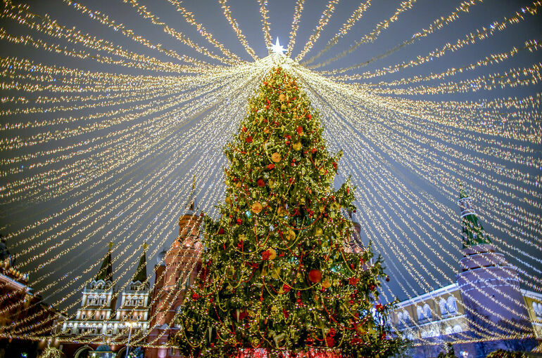 Главная новогодняя ель России будет украшать Кремль до 20 января