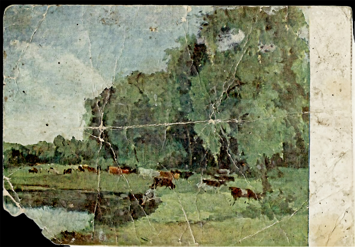 открытка оборот с пейзажем